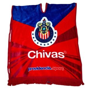Chivas Guadalajara Mexican Poncho Jorongo Gaban Sarape Artesanal Winter